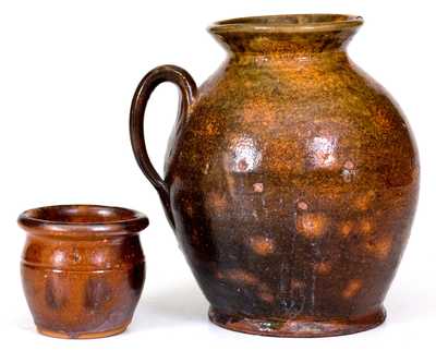 Lot of Two: Glazed American Redware Jars