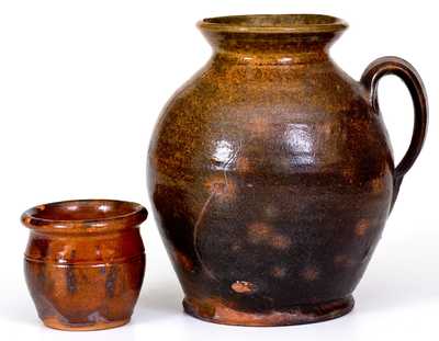 Lot of Two: Glazed American Redware Jars