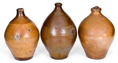 Lot of Three: CHARLESTOWN Stoneware Jugs (Boston, early 19th century)
