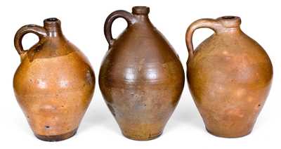 Lot of Three: CHARLESTOWN Stoneware Jugs (Boston, early 19th century)