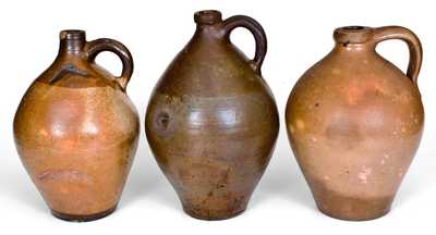 Lot of Three: CHARLESTOWN Stoneware Jugs (Boston, early 19th century)