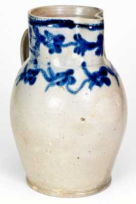 Extremely Rare and Fine H. REMMEY / BALTIMORE Stoneware Pitcher w/ Floral Vine Design