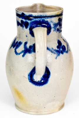 Extremely Rare and Fine H. REMMEY / BALTIMORE Stoneware Pitcher w/ Floral Vine Design