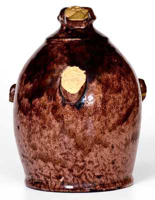 Outstanding Redware Pottery Face Jug, Ontario, circa 1880