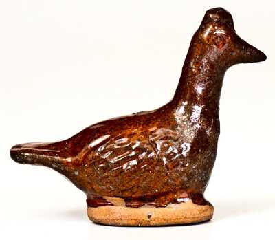 Glazed Redware Figure of a Goose, Pennsylvania origin, circa 1850-1880