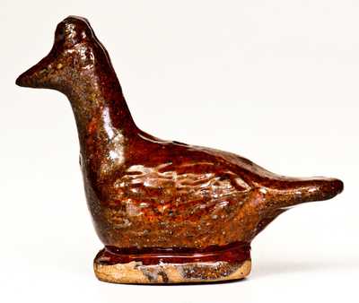 Glazed Redware Figure of a Goose, Pennsylvania origin, circa 1850-1880