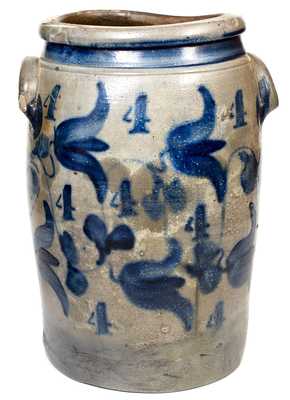 Outstanding Palatine, WV Stoneware Jar with Elaborate Cobalt Decoration