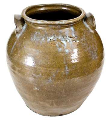 Exceptional Stoneware Jar by Dave (February 2, 1852), with Rare Rutile Decoration, Edgefield District, SC