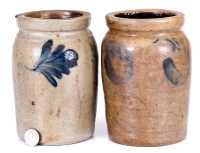 Two Small-Sized Stoneware Jars with Cobalt Decoration, attrib. Richard C. Remmey, Philadelphia