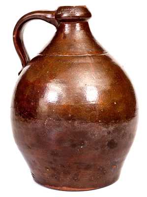 Rare A. WILCOX / West Bloomfield Redware Jug, Ontario County, NY, circa 1850