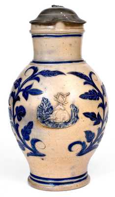 Wingender (Haddonfield, New Jersey) Stoneware Pitcher with Applied Stag Decoration