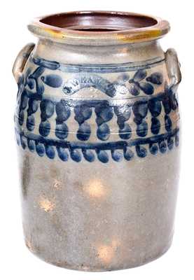 3 Gal. J. WEAVER, Beaver, PA Stoneware Jar w/ Cobalt Decoration