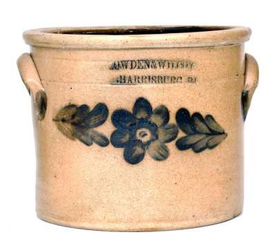 COWDEN & WILCOX / HARRISBURG, PA Stoneware Crock with Floral Decoration