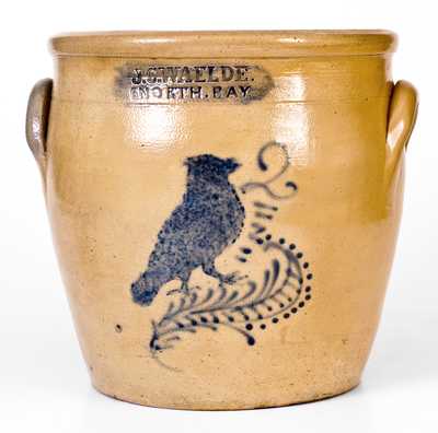 J. C. WAELDE / NORTH BAY Stoneware Jar with Bird Decoration
