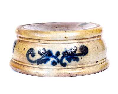 Attrib. Taunton, Massachusetts Small-Sized Stoneware Spittoon w/ Slip-Trailed Decoration