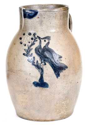 Very Rare Stoneware Pitcher w/ Bird Motif, possibly KY or Shenandoah Valley origin, c1845