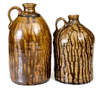 Two Small-Sized Crawford County, Georgia Alkaline-Glazed Stoneware Jugs