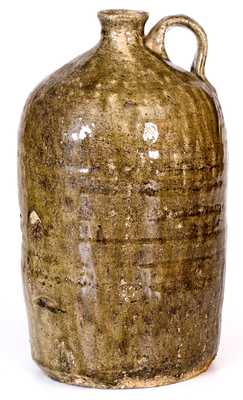 One-Gallon Alkaline-Glazed Stoneware Jug w/ Single Letter Stamp, Crawford County, Georgia