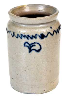 Early Baltimore Stoneware Jar with Slip-Trailed Cobalt Decoration, c1820