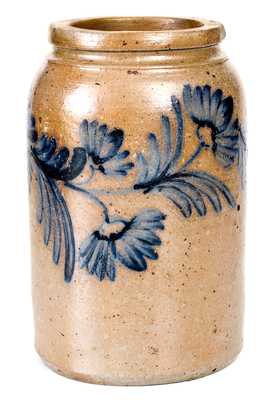 Fine Half-Gallon Baltimore, MD Stoneware Jar w/ Floral Decoration