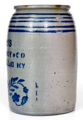 Rare attrib. J.H. Miller / Brandenburg, KY Stoneware Canning Jar w/ MAYSVILLE Advertising