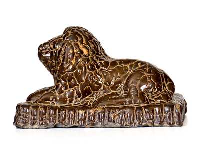 Stoneware Lion Doorstop, Jane Lew, WV origin, circa 1880