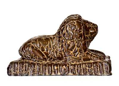 Stoneware Lion Doorstop, Jane Lew, WV origin, circa 1880