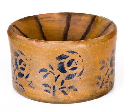 Exceptional Cobalt-Decorated Stoneware Spittoon, Palatine, WV origin, circa 1885
