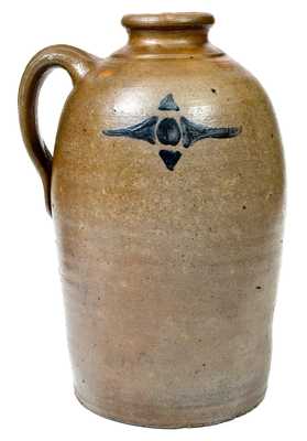 Very Rare One-Gallon Stoneware Jug w/ People Decoration, Morgantown, WV origin