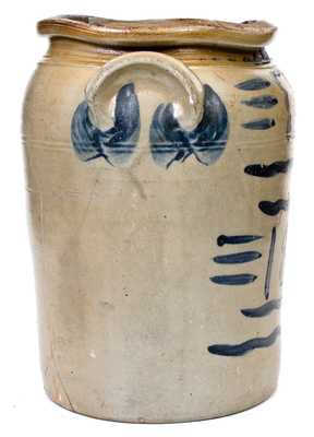 Scarce Four-Gallon 1867 Stoneware Jar w/ Elaborate Freehand Decoration, att. A.P. Donaghho, Fredericktown, PA