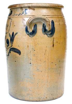 Scarce Four-Gallon attrib. A.P. Donaghho, Fredericktown, PA Stoneware Jar Inscribed 
