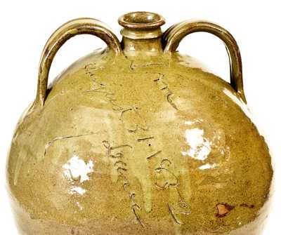 Important Double-Handled Stoneware Jug by Dave (August 31, 1852), Edgefield District, SC