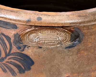 Rare Five-Gallon Morgantown, West Virginia Stoneware Crock w/ Molded Handles