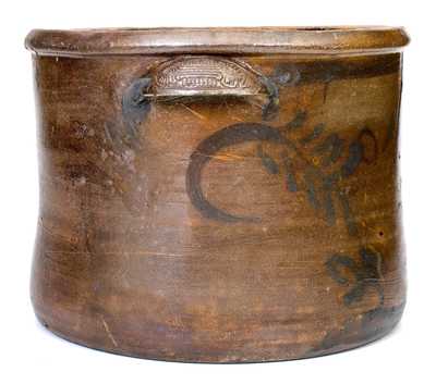 Rare Five-Gallon Morgantown, West Virginia Stoneware Crock w/ Molded Handles