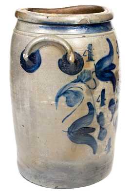 Outstanding Palatine, WV Stoneware Jar with Elaborate Cobalt Decoration