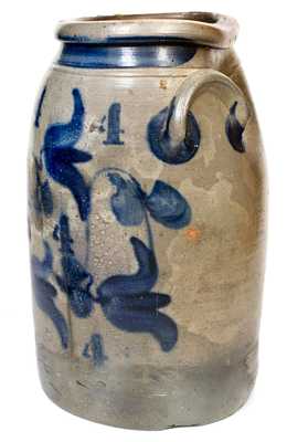 Outstanding Palatine, WV Stoneware Jar with Elaborate Cobalt Decoration