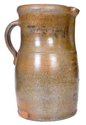 Scarce Two-Gallon Stoneware Pitcher w/ Stenciled Cobalt Decoration, Palatine, WV