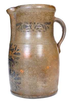 Scarce Two-Gallon Stoneware Pitcher w/ Stenciled Cobalt Decoration, Palatine, WV
