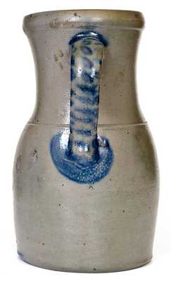 Exceptional PALATINE POTTERY CO / PALATINE / W VA Stoneware Pitcher w/ Stenciled Pear Motif