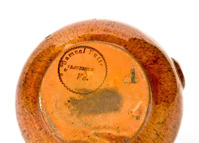 Exceedingly Rare and Important Samuel Butter / CLARKSBURG / Va. Redware Jug