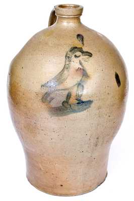 Five-Gallon Ohio Stoneware Bird Jug, circa 1850