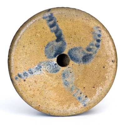 Scarce Small-Sized Strasburg, VA Spittoon with Cobalt Decoration