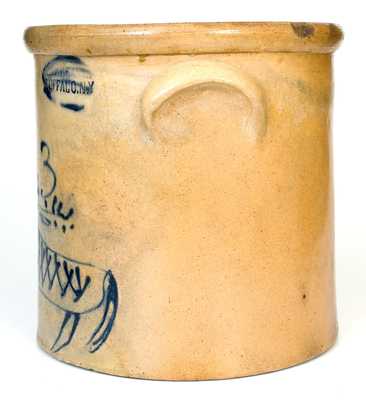 Extremely Rare C.W. BRAUN / BUFFALO, N.Y Stoneware Crock w/ Cobalt Horse Decoration