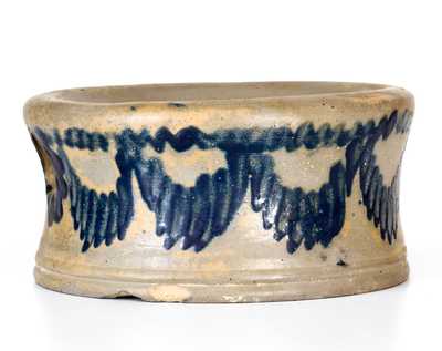 Very Fine Baltimore Stoneware Spittoon w/ Elaborate Drape Design, Henry Remmey, Sr. or Jr.