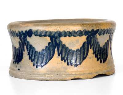 Very Fine Baltimore Stoneware Spittoon w/ Elaborate Drape Design, Henry Remmey, Sr. or Jr.