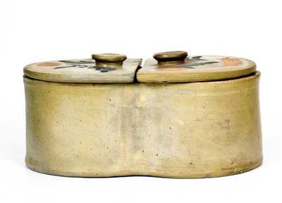 Exceedingly Rare Cobalt-Decorated Stoneware Cheese Strainer, attrib. to Richard C. Remmey, Philadelphia