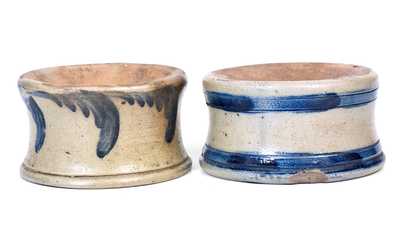 Two Cobalt-Decorated Stoneware Spittoons, attrib. Richard C. Remmey, Philadelphia, PA