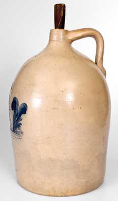 Very Rare E.L. FARRAR / IBERVILLE, P.Q. Stoneware Jug w/ Incised Figural Decoration