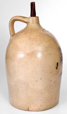 Very Rare E.L. FARRAR / IBERVILLE, P.Q. Stoneware Jug w/ Incised Figural Decoration