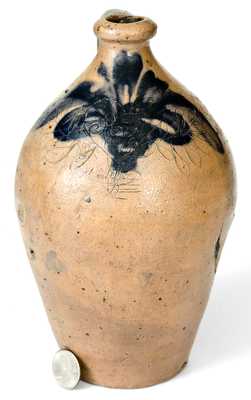 Important AH / 1818 Stoneware Jug attrib. William Nichols (Poughkeepsie / Athens, NY)